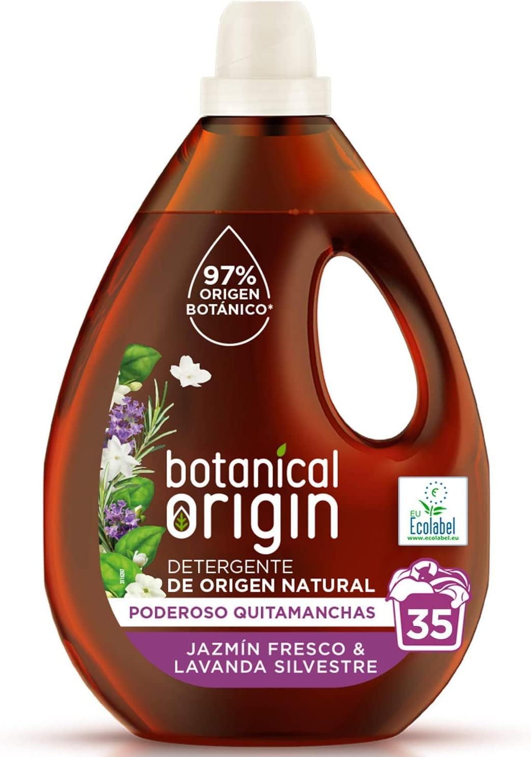 Detergente para ropa ecológico con aroma a jazmín fresco.